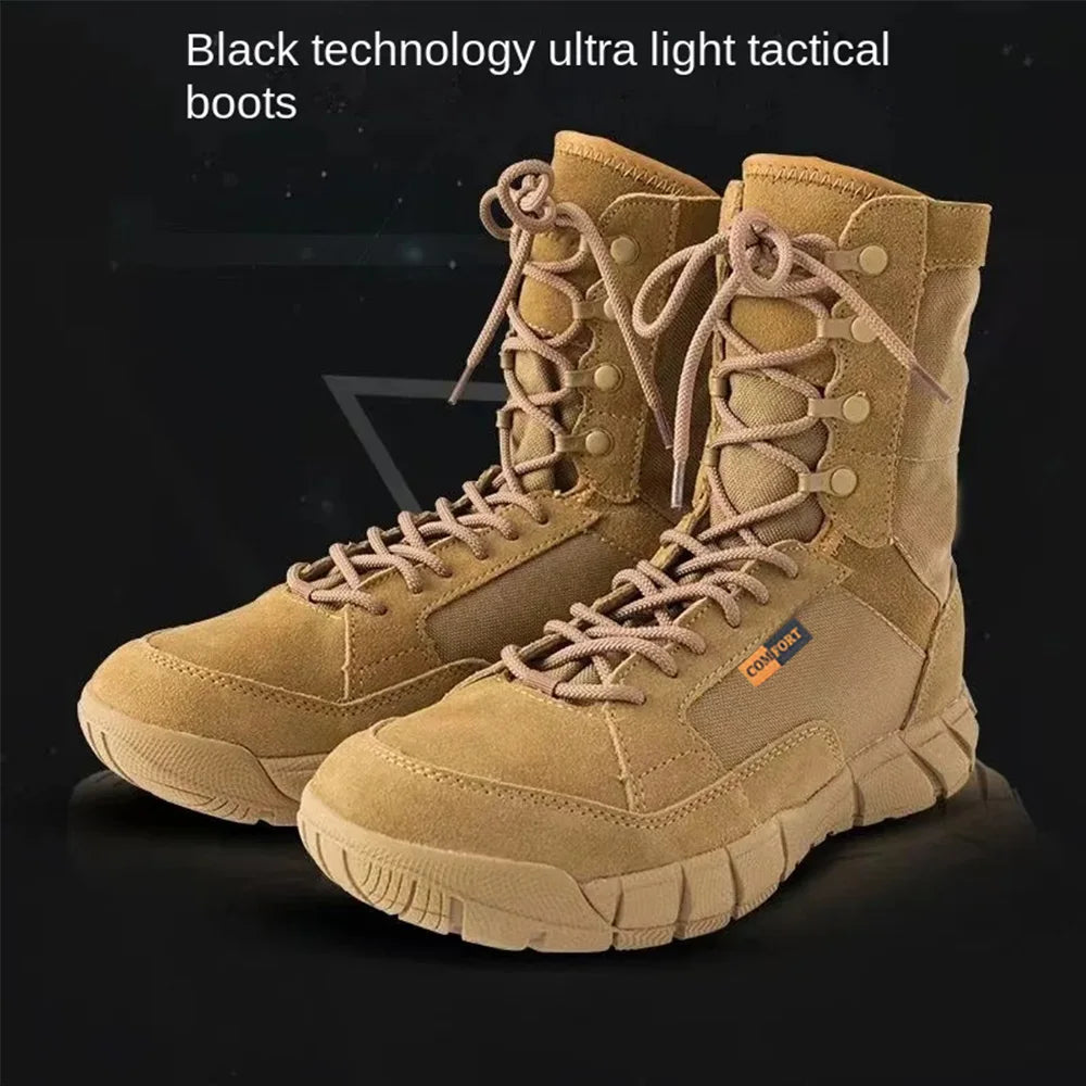 Lightweight Men Tactical Shoes Combat Boots Training Lace Up Waterproof Outdoor Botas Hiking Breathable Shoe