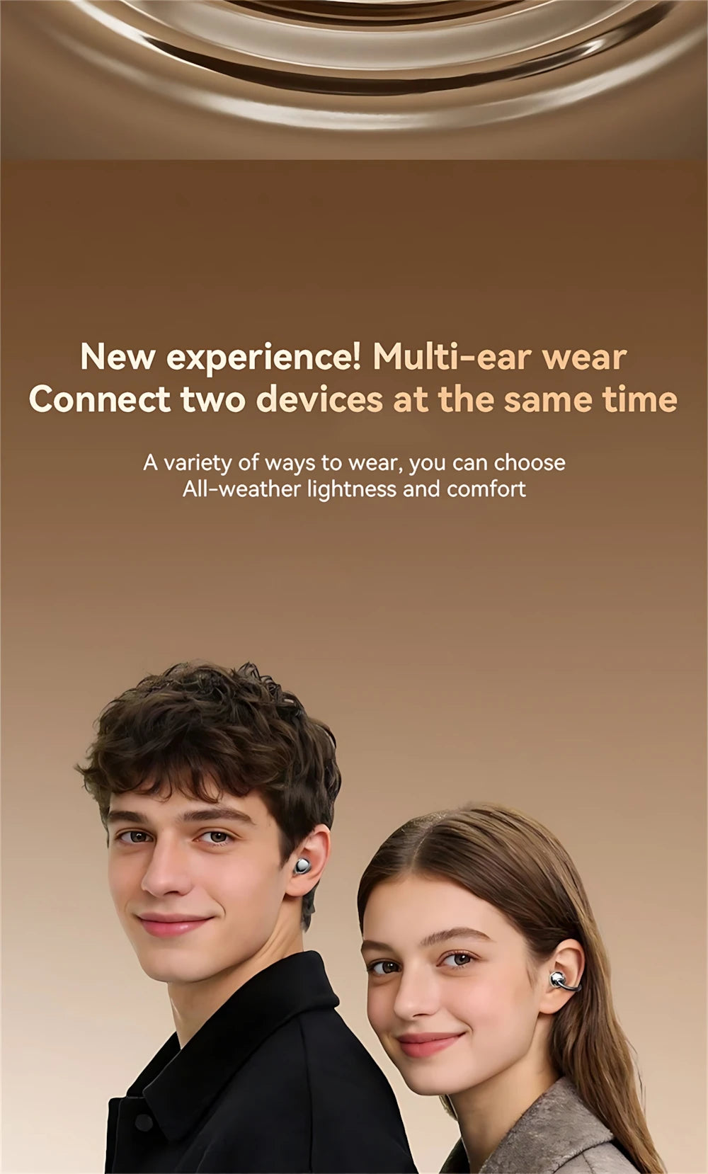 6 Earphones Wireless Bluetooth Headphones Smart Touch Half Ear Clip Ear Sleeping Couple Creative Gifts Noise Reduction Headsets