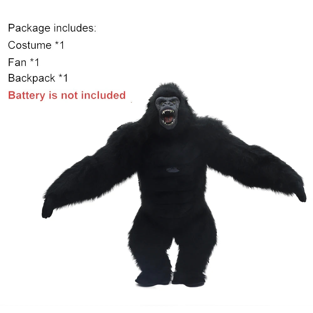 SAYGO Inflatable Multi Color King Kong Adult Cosplay Halloween Costume Plush Animal Mascot Carnival Dress Set Fur Gorilla Set