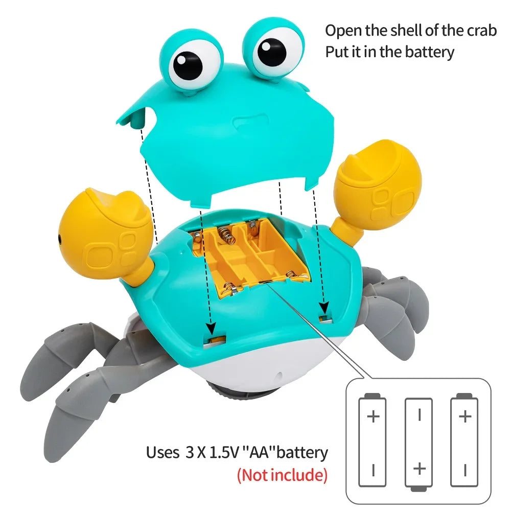 Fun Dancing Crab Run Away Toy For Babies Crawling Interactive Escape Crabs Baby Birthday Thanksgiving Christmas Gift No Battery