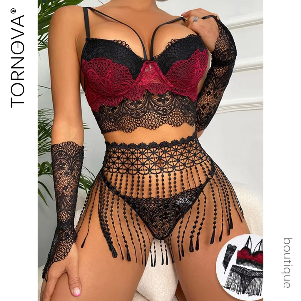 Tornova Lingeries Woman Sexy Lingerie Woman Senxual Women's Bras and Underwear Intimate Clothing Sets for Women Bra See-through