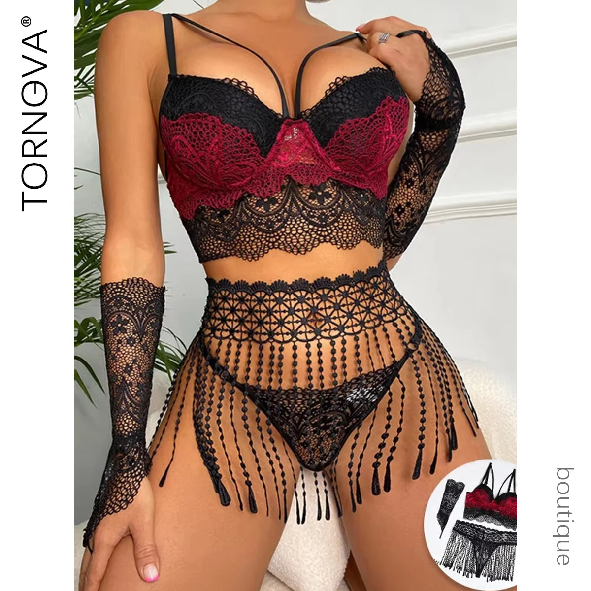 Tornova Lingeries Woman Sexy Lingerie Woman Senxual Women's Bras and Underwear Intimate Clothing Sets for Women Bra See-through