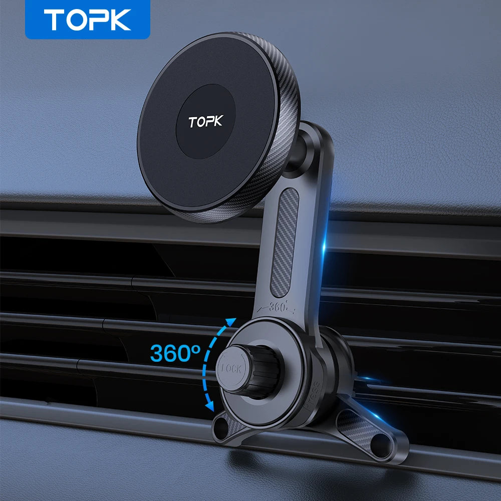 TOPK Magnetic Phone Holder Car Magnetic Car Phone Holder Mag-Safe Car Mount Powerful Air Vent ABS Stand For Smartphones