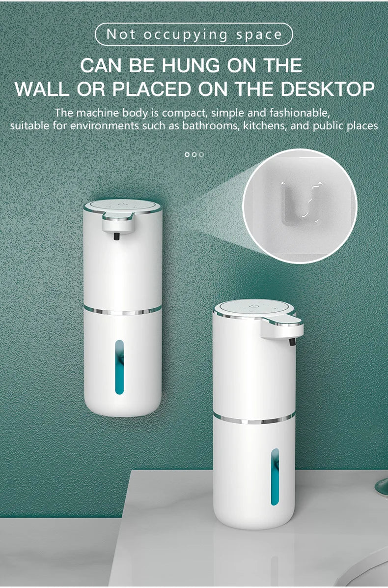 Automatic Soap Dispenser Touchless Foaming Soap Dispenser 380ml USB Rechargeable Electric 4 Level Adjustable Foam Soap Dispenser