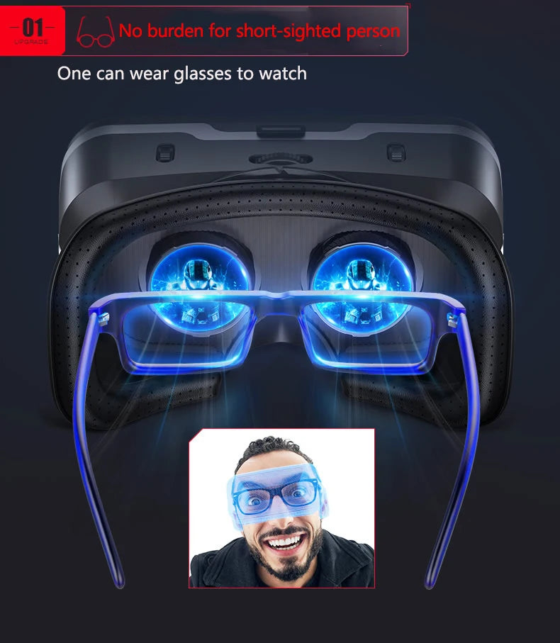 VR Glasses 3D Virtual Reality Smart Phone Mobile Smartphones 7 Inch Headset Helmet Game Wirth Real Viar Goggles Lenses Devices