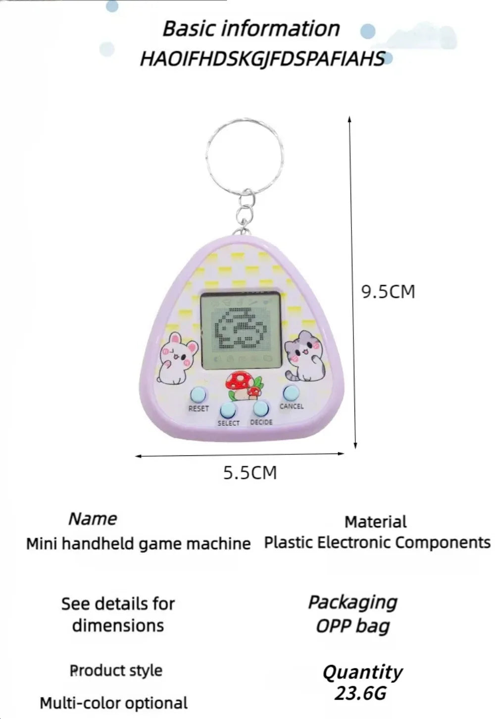 Multilingual Virtual Electronic Pet Tamagotchi Toy, Pixel Screen Digital Animal Game Machine, Kids Gift