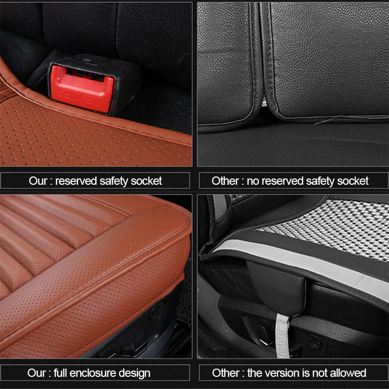 SEAMETAL PU Leather Car Seat Cover Four Seasons Car Seat Protector Pad Mat Automobiles Seat-Cover Cushion for Car Accessories