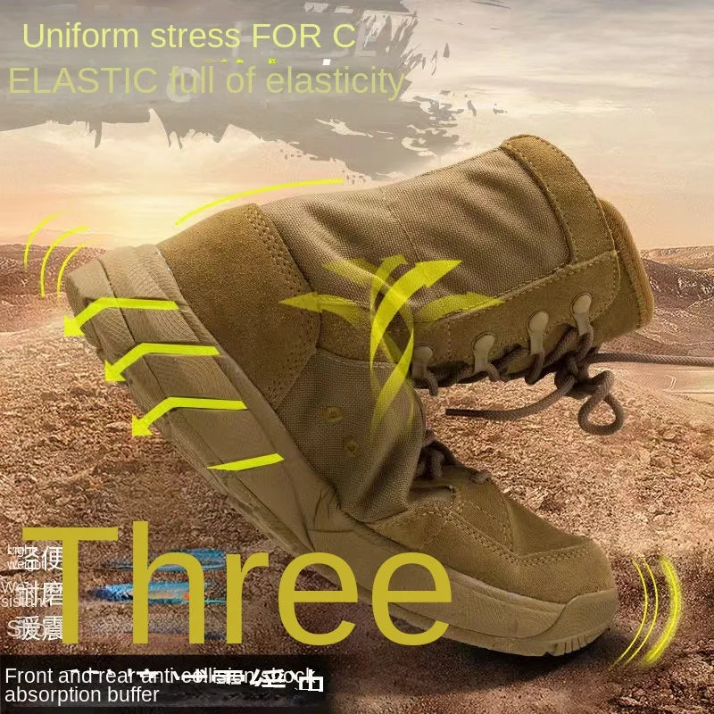 Lightweight Men Tactical Shoes Combat Boots Training Lace Up Waterproof Outdoor Botas Hiking Breathable Shoe