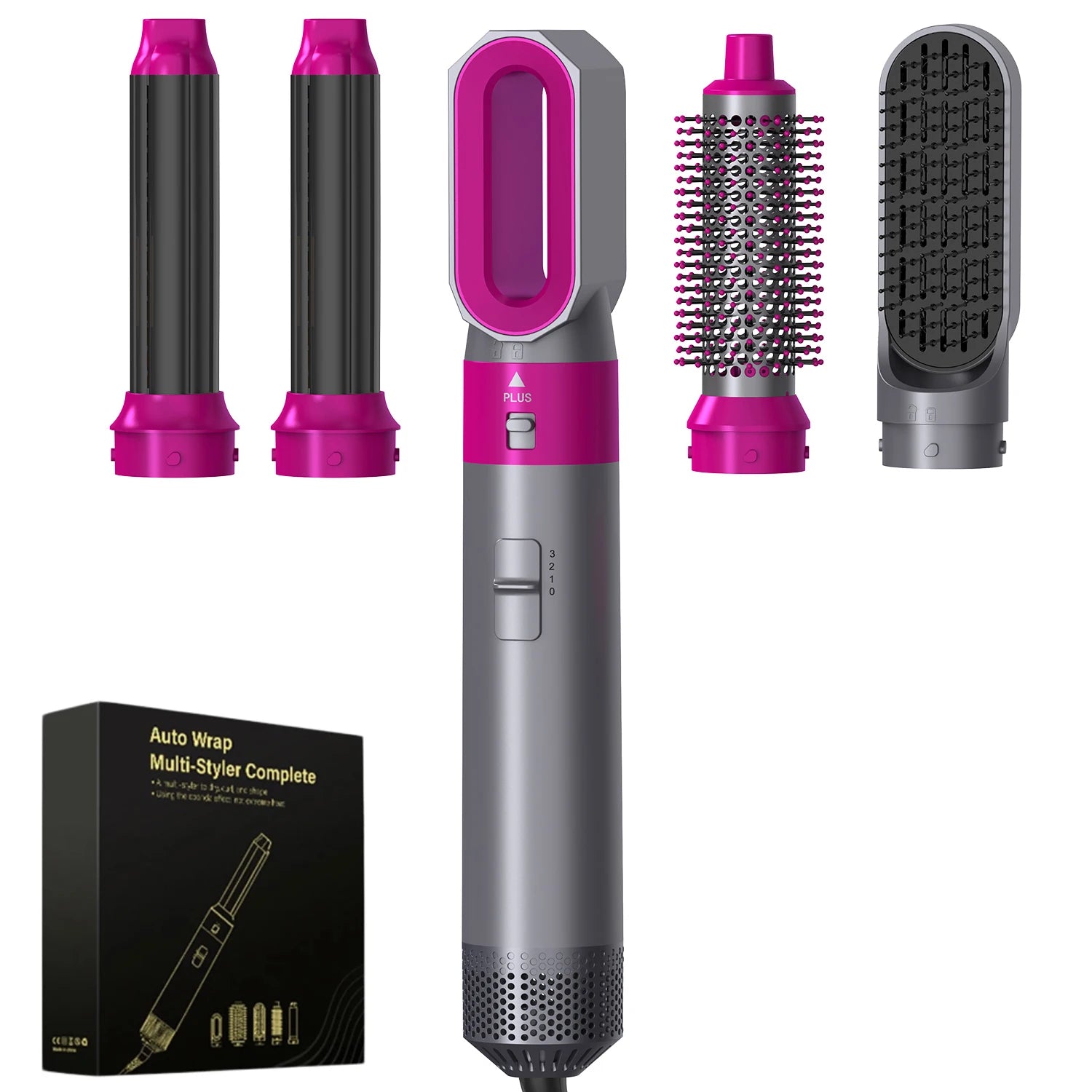 5IN1 Hot Air Brush Wrap Styler Hair Dryer With Electric Curling Iron Hair Curler Dryers Curling Rollers Hair Curler With Dryer6