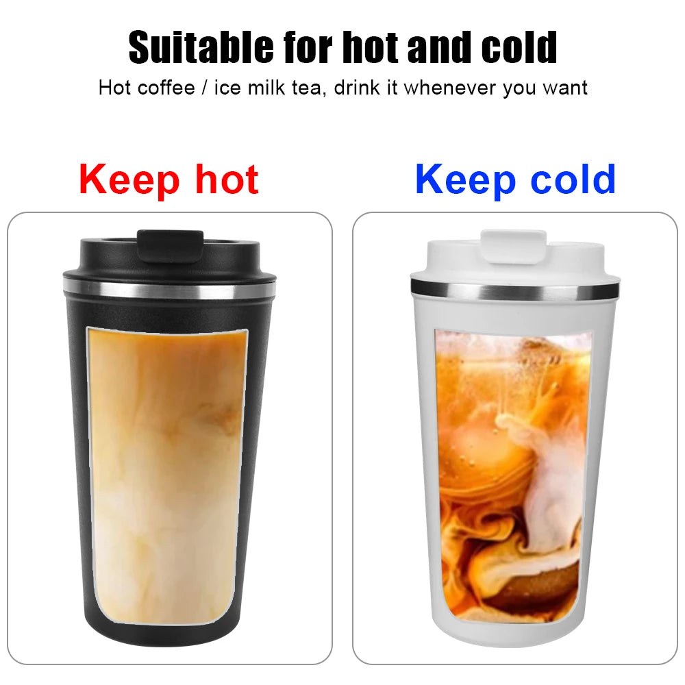 380/510ML Double‑Wall Stainless Steel Insulated Coffee Mug, Leak‑Proof Car Travel Tumbler for Home Outdoor Tea Water Drinking