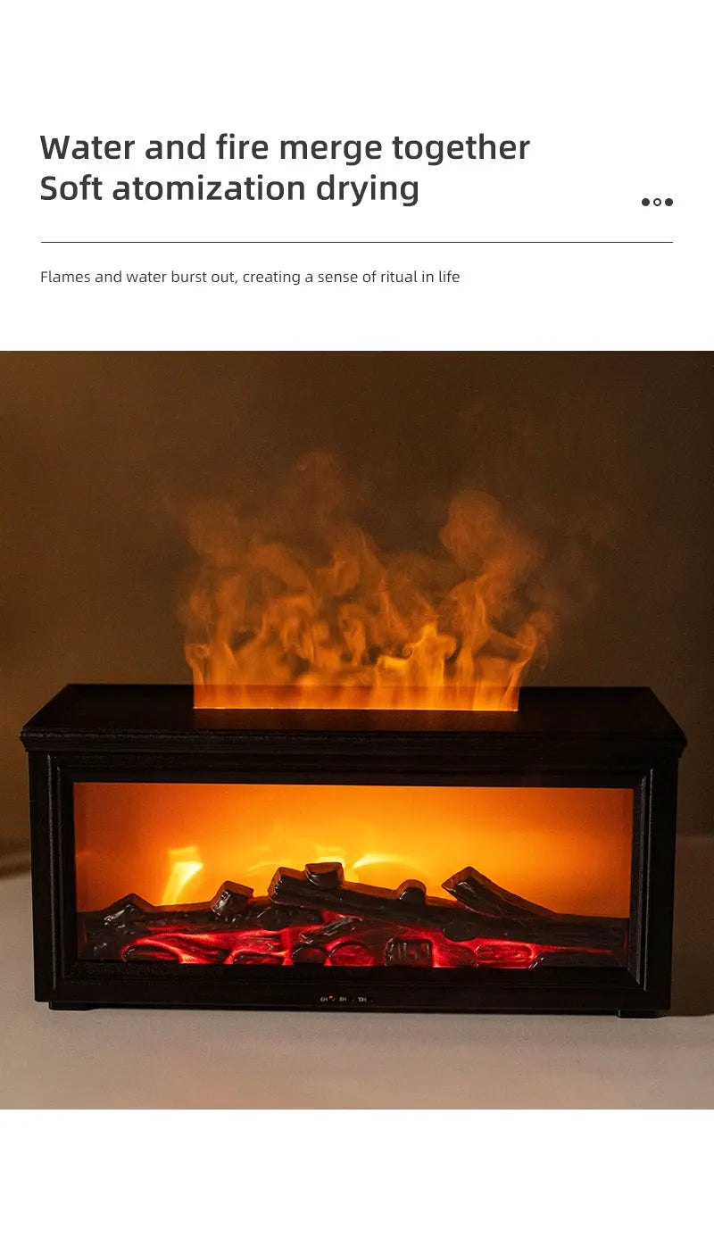 7 colors of essential oil fireplace diffuser mini flame aromatherapy fireplace humidifier aromatherapy oil diffuser AG-HY05