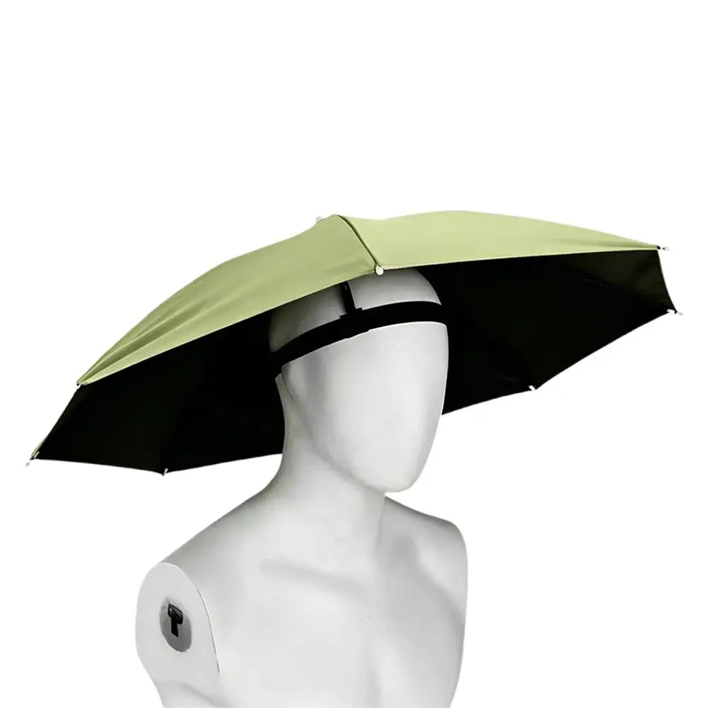 Hands Free Umbrella Hat Black Coating UV Protection Foldable Sun Shade Caps Waterproof Headwear For Fishing Hiking Camping