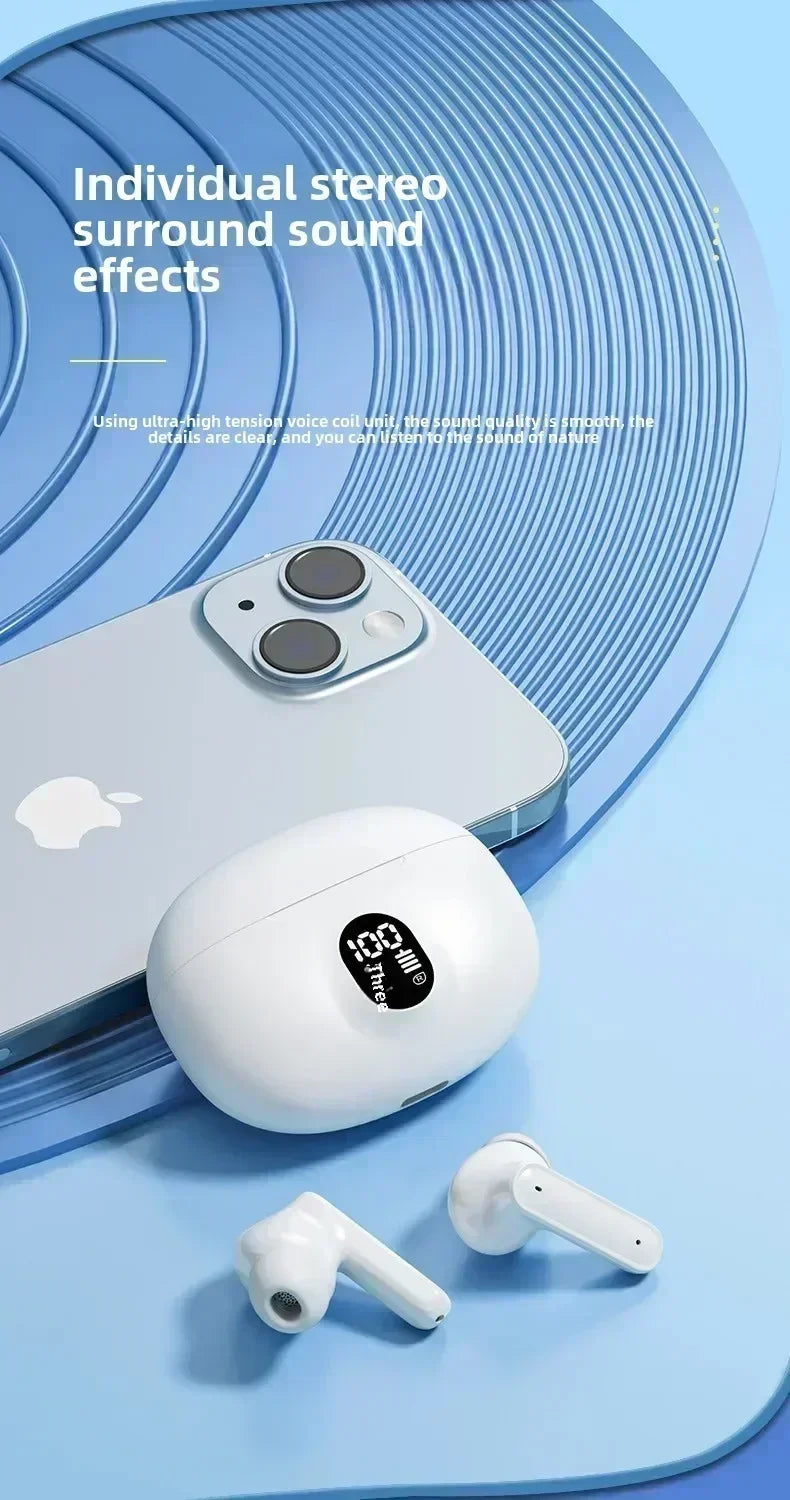 TWS Wireless Headphones Earphone Bluetooth-compatible 5.3 Waterproof Headset with Mic Earbuds For All Smartphones