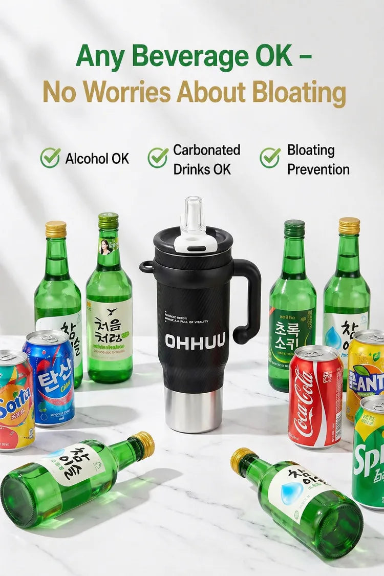 1200ml Vacuum Insulated Travel Mug 316 Stainless Steel Tumbler with Handle Straw Tea Infuser Double Lid Keep Cold Hot for Home