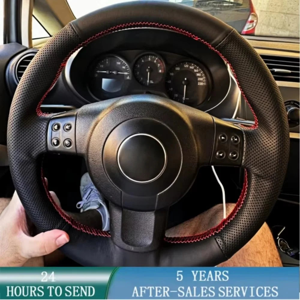 Hand Sewing Perforated Non-slip Microfiber Leather 2006-2008 Ibiza (6L) 2007 Steering Wheel Cover For Seat Leon (Mk2)