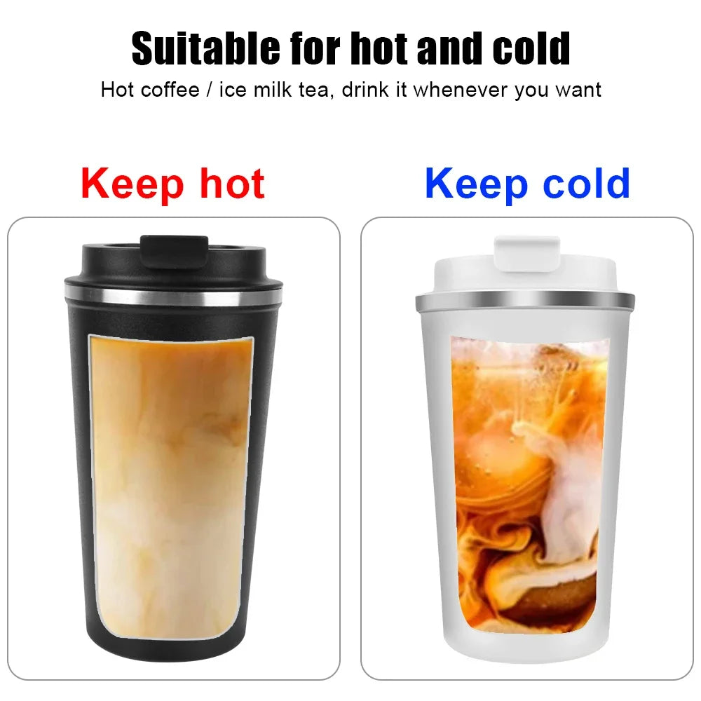 380/510ML Double‑Wall Stainless Steel Insulated Coffee Mug, Leak‑Proof Car Travel Tumbler for Home Outdoor Tea Water Drinking