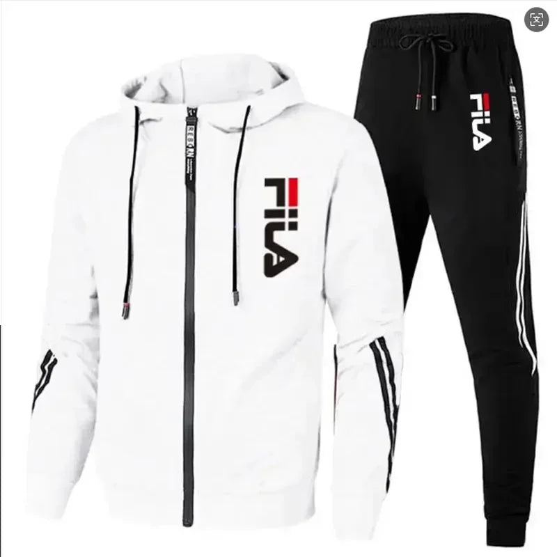 2026 Men's Spring and Autumn Outdoor Zipper Jacket + Athletic Pants Jogging Set Leisure Basketball Fitness Two-Piece Set