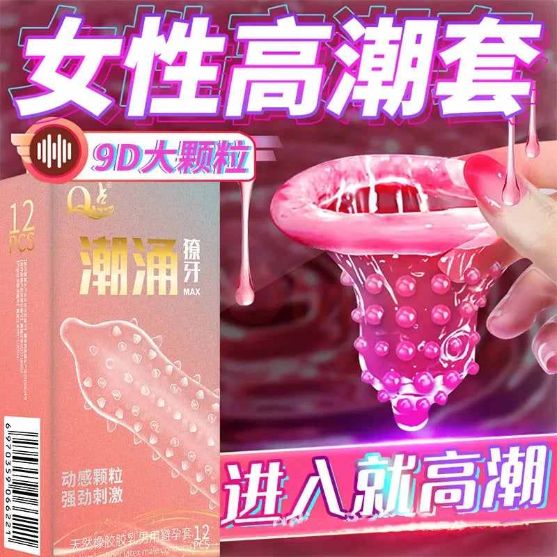 10pcs Spiked Threaded Ultra-Thin Special Condoms Sex Toys For Men 18+ Lubricanted Pussy Stimulation Penis Sleeve Adult Sex Shop