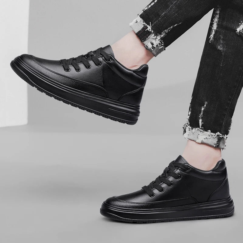 New Invisible Inner Height Increasing Men's Shoes 8cm Trendy Sports Shoes White Shoes British Height Increasing Casual Sneakers