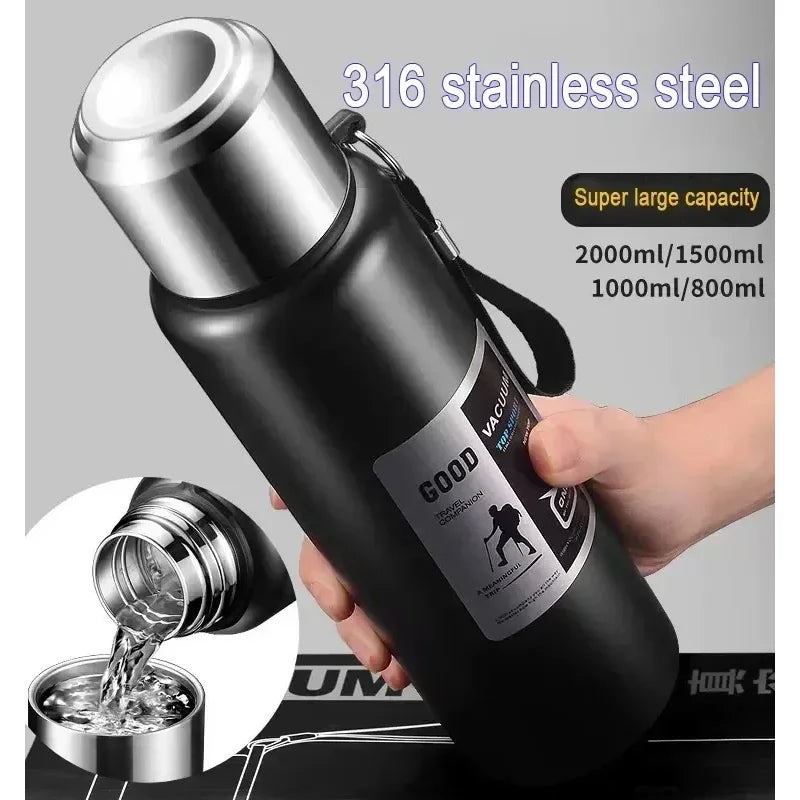 Large Capacity Stainless Steel Insulated Tumbler Cold Heat Retention Travel Thermal Mug Flask For Coffee Tea Water Outdoor Daily