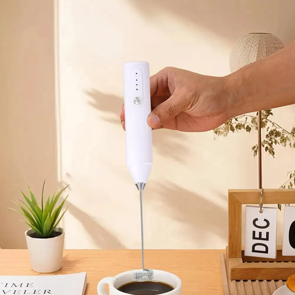 1 electric milk coffee mixer, egg beater, milk frother, 3-speed rechargeable handheld kitchen jam cake cream maker