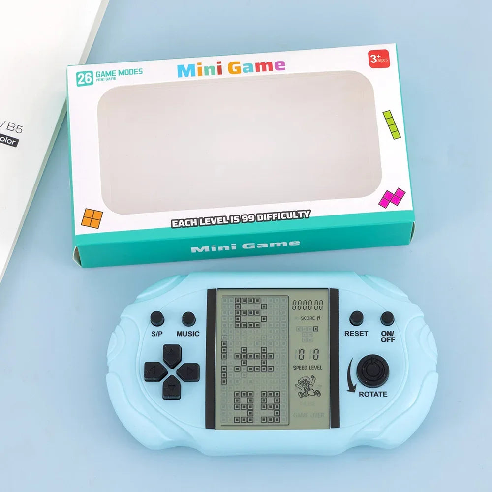 1/2/3 PCS Popular Kawaii Pastel Handheld Tetris Game Console Design Large Display Retro Pocket Game Ornament Backpack Decor Toy
