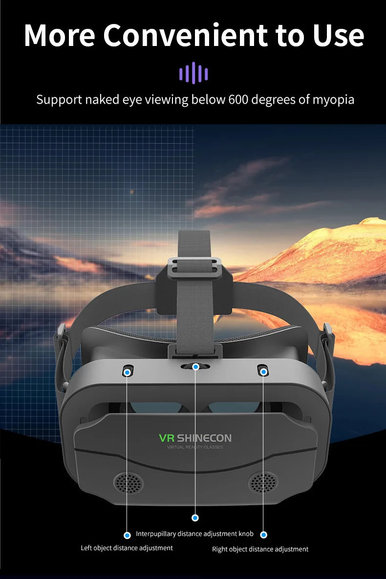 VR Glasses 3D Virtual Reality Smart Phone Mobile Smartphones 7 Inch Headset Helmet Game Wirth Real Viar Goggles Lenses Devices