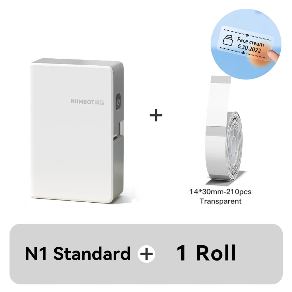 NIIMBOT N1/B18 Mini Portable Label Printer Thermal Transfer Pocket Label Maker With Long Life Ribbon And PET Stickers Gift