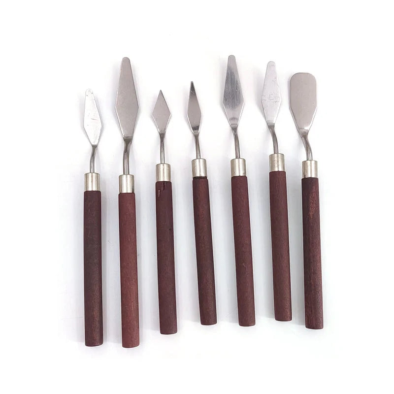 7pcs/Set Oil Paint Knife For Cake Painting Design Accessories Mini Palette Knife Baking Spatula Clay Sculpting Tool