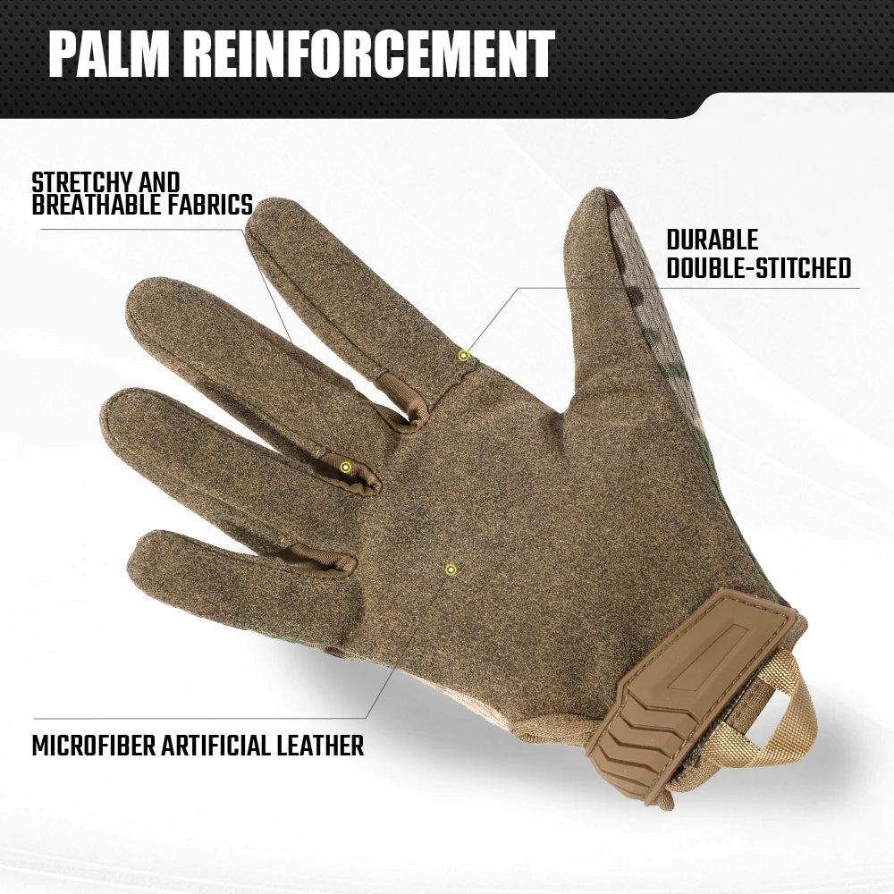 Tactical Full Finger Gloves Touch Screen Breathable Paintball Airsoft Shooting Hiking Combat Sport Hunting Bicycle Work Gear Men
