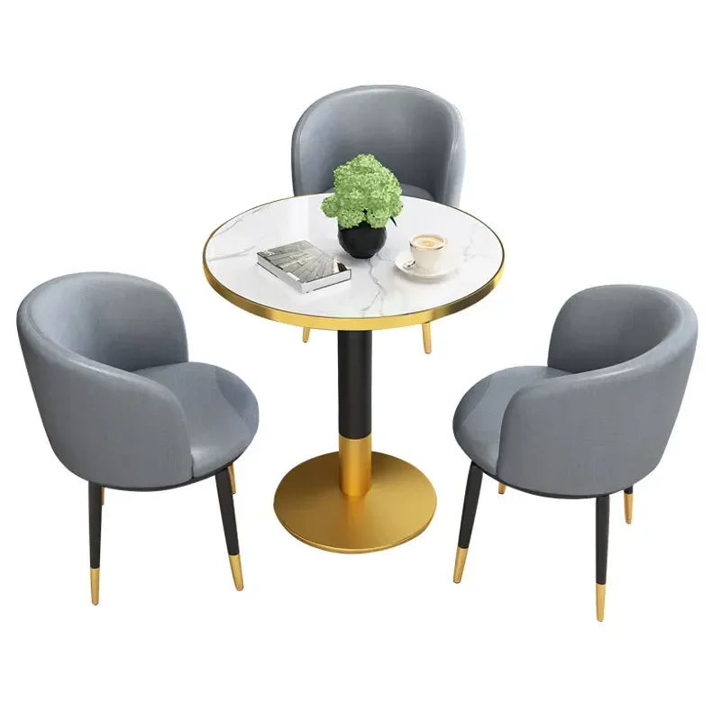Metal Office  Set with 80cm Nordic Modern Minimalist Tables and Chairs for Meeting and Rest Areason Sale