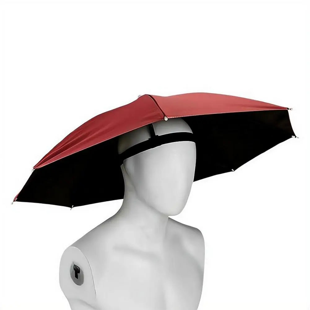 Hands Free Umbrella Hat Black Coating UV Protection Foldable Sun Shade Caps Waterproof Headwear For Fishing Hiking Camping