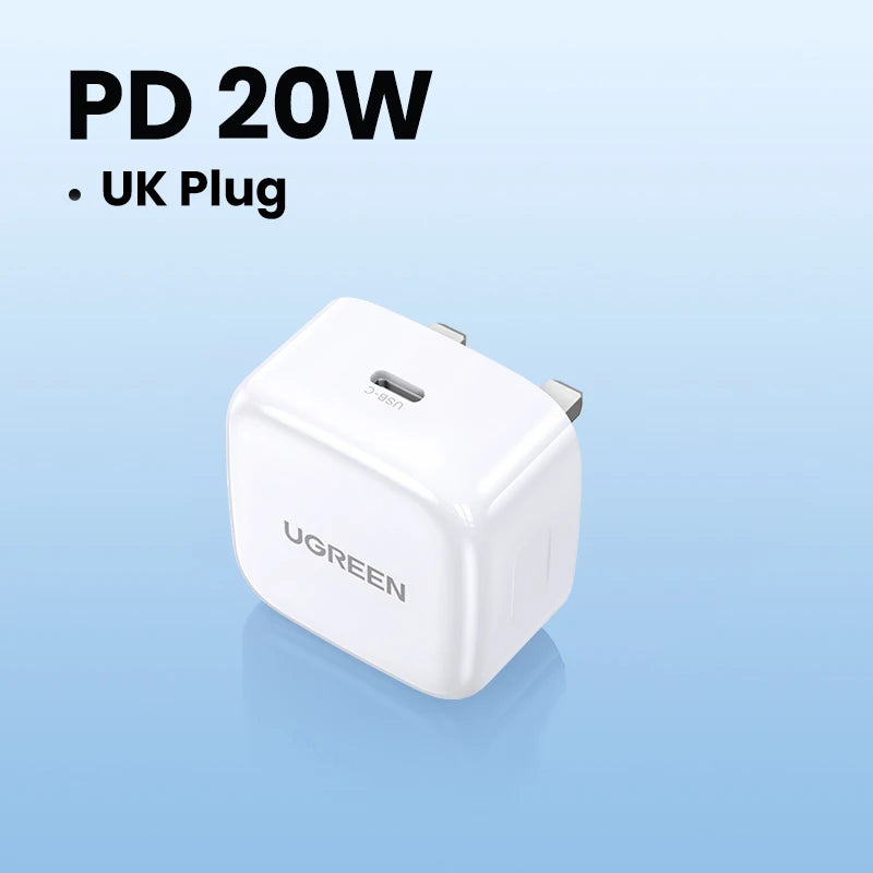 UGREEN Quick Charge 4.0 3.0 QC PD Charger 20W QC4.0 QC3.0 USB Type C Fast Charger for iPhone 17 16 15 Pro Xiaomi Phone PDCharger