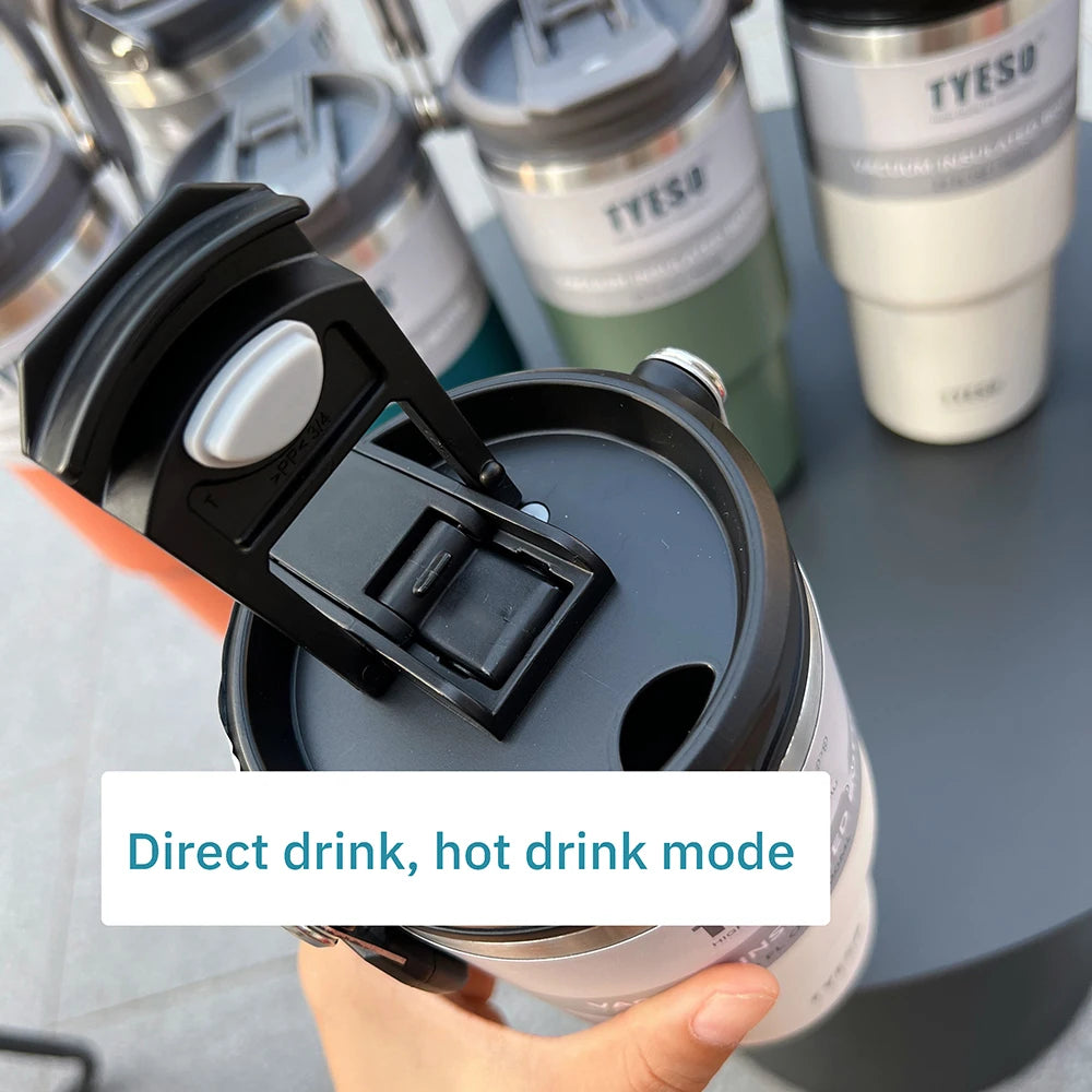 TYESO Large Capacity Stainless Steel Thermo Bottle Car Coffee Cup Keep Cold and Heat Thermal Mug Sport Water Bottle Vacuum Flask