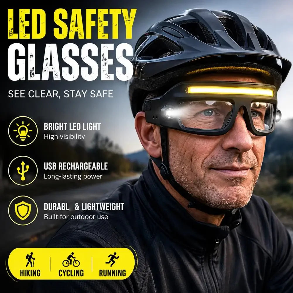 Multifunctional Touch Control Headlamp Portable Glasses Warning Light Head Torch for Night Fishing Outdoor Camping