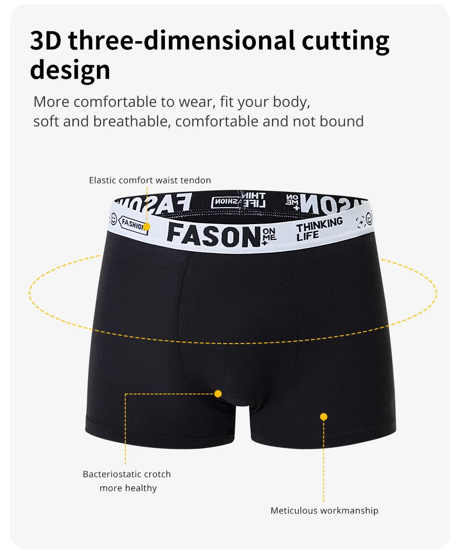 4/10 Piece Men's Four Season Black Fashionable Casual Basic Versatile Underwear Boxer Shorts Plus Size Youth Sports Base Shorts