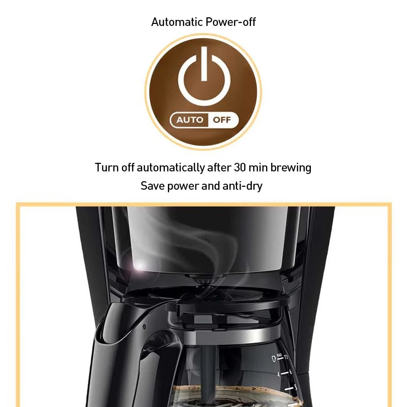 Philips HD7432 Drip Coffee Maker 220V Fully Automatic Coffee Machine 600ML Drip Filter Small Multi-functional Coffee Pot