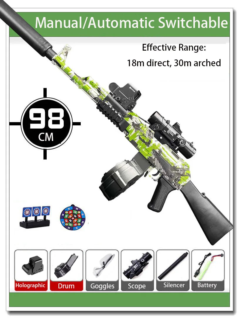 Electric Ak47 Toy Gun Automatic Gel Ball Blaster Toys Outdoor Game Gel Ball Sniper Rifle Splatter Gun Toys For Adults Gitfs