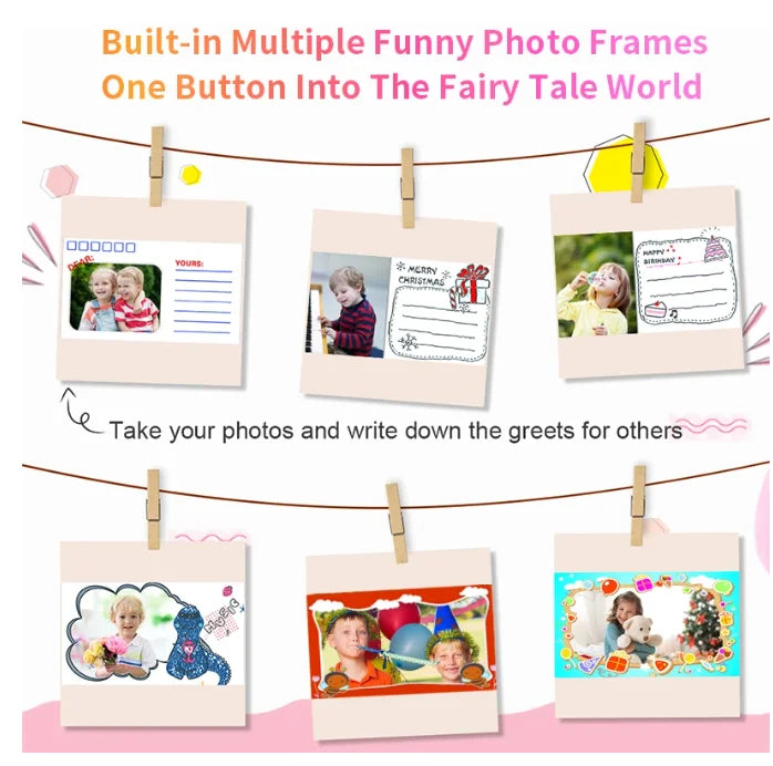 Kids Camera Instant Print 0 Ink Instant Print Photo - Christmas Birthday Gifts for Age 3-8 Girls Boys - Portable Toy