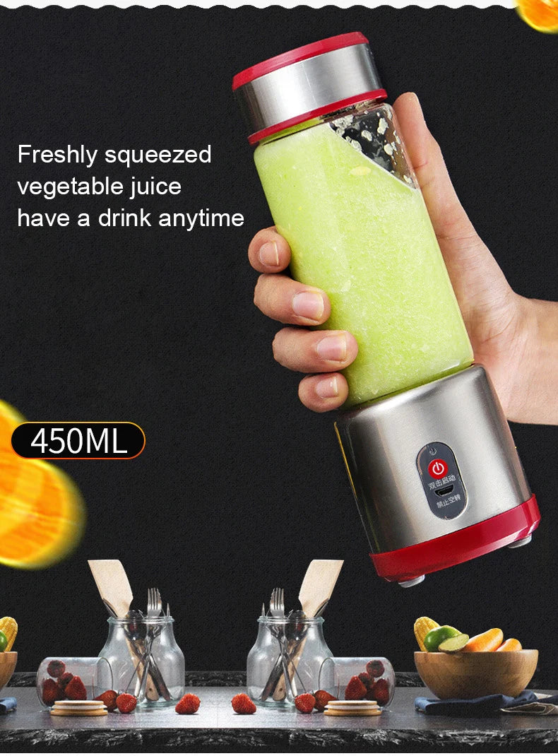 USB Rechargeable Electric Juicer Blender Fruit Mixers Juicers Fruit Extractors Food Milkshake Multifunction Juice Maker Machine