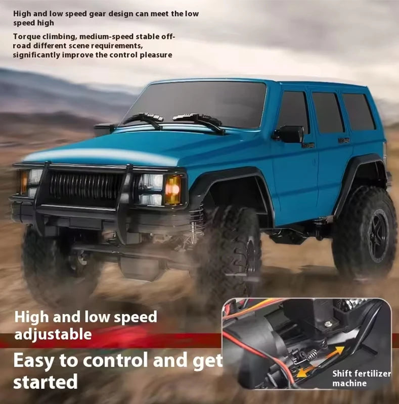 New 1:18 Scale Remote Control Off-Road Climbing Car Linked Headlights Full Proportion  2.4G 4WD Motor Pickup Model Toys Gift