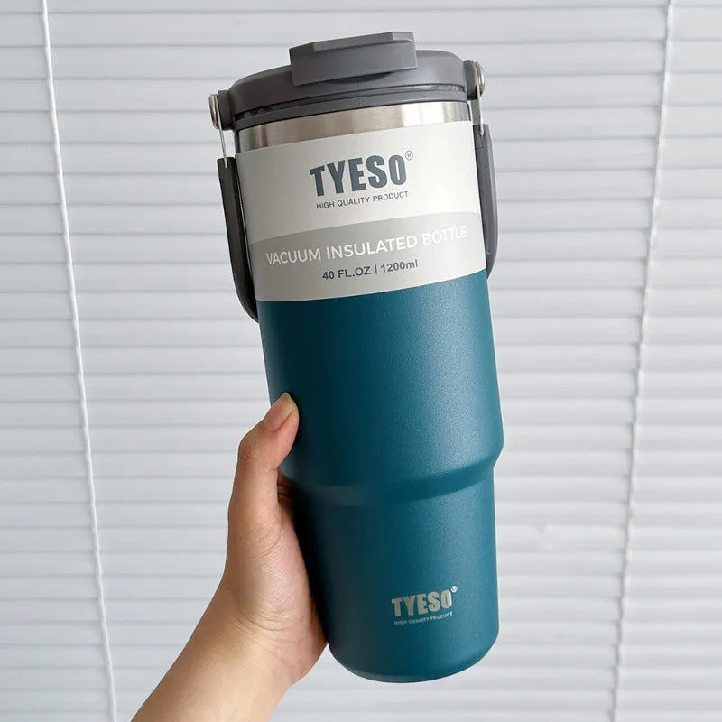 TYESO Large Capacity Stainless Steel Thermo Bottle Car Coffee Cup Keep Cold and Heat Thermal Mug Sport Water Bottle Vacuum Flask