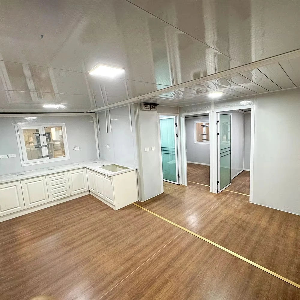 20FT 40FT Expandable Prefab Villa, Movable Modern Container House with 2/3/4/5 Bedrooms, Ready to Use Portable Modular Home