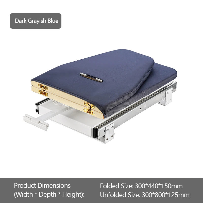 Compact Household Closet Cabinet Foldable Ironing Board Hidden Pull Out Buffer Damping Rotating Iron Stand With Top Mounted