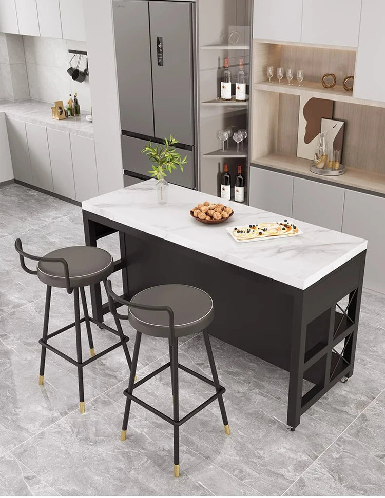 Marble Top Kitchen Island Kitchen Trolley Cart Cabinet Island With Storage Movable