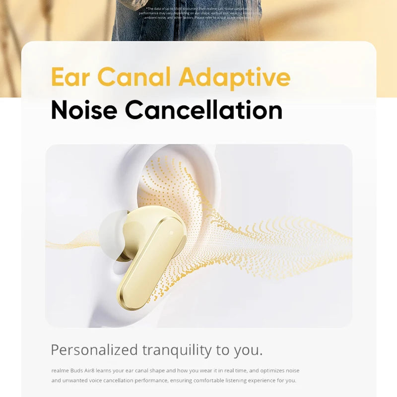 Global Version realme Buds Air 8 55dB Ultra Depth Noise Cancellation True Wireless Earphone Bluetooth 5.4 Earbuds LHDC 5.0 IP55