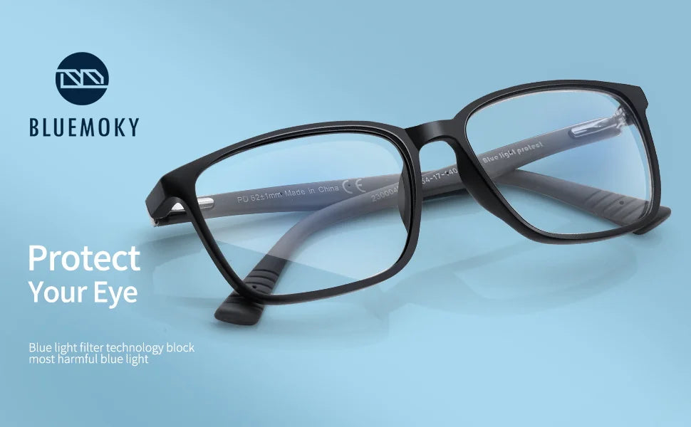 BLUEMOKY Rectangle Prescription Eyeglasses For Men Women Fashion Glasses Myopia Hyperopia Progressive Anti-Blue Light Eyewear