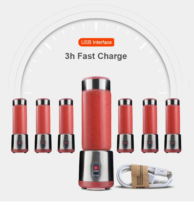 USB Rechargeable Electric Juicer Blender Fruit Mixers Juicers Fruit Extractors Food Milkshake Multifunction Juice Maker Machine
