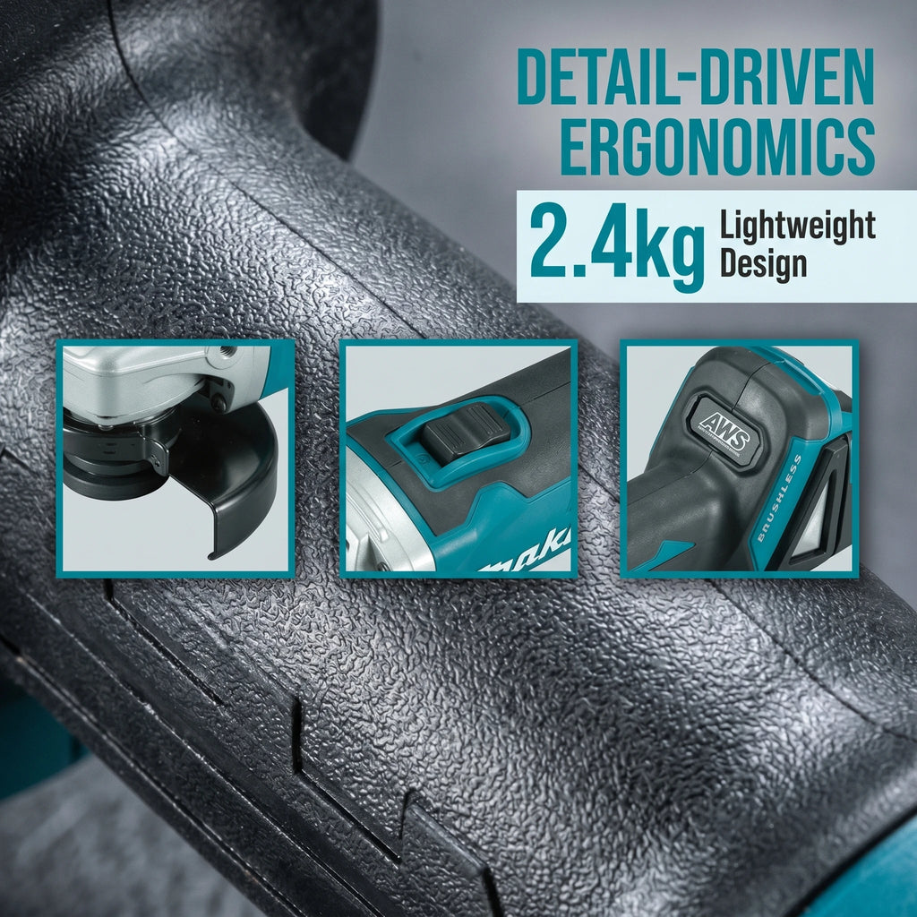 Makita DGA404 18V 6.0Ah 125mm Brushless Lithium Battery Angle Grinder Rechargeable Cutting Machine Multi-functional All-in-one B