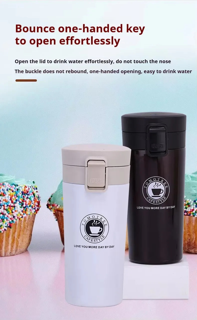 Double-Walled Stainless Steel Thermal Flask 380/510ML for Outdoor Use - Insulated Coffee Mug Maintains Temperature